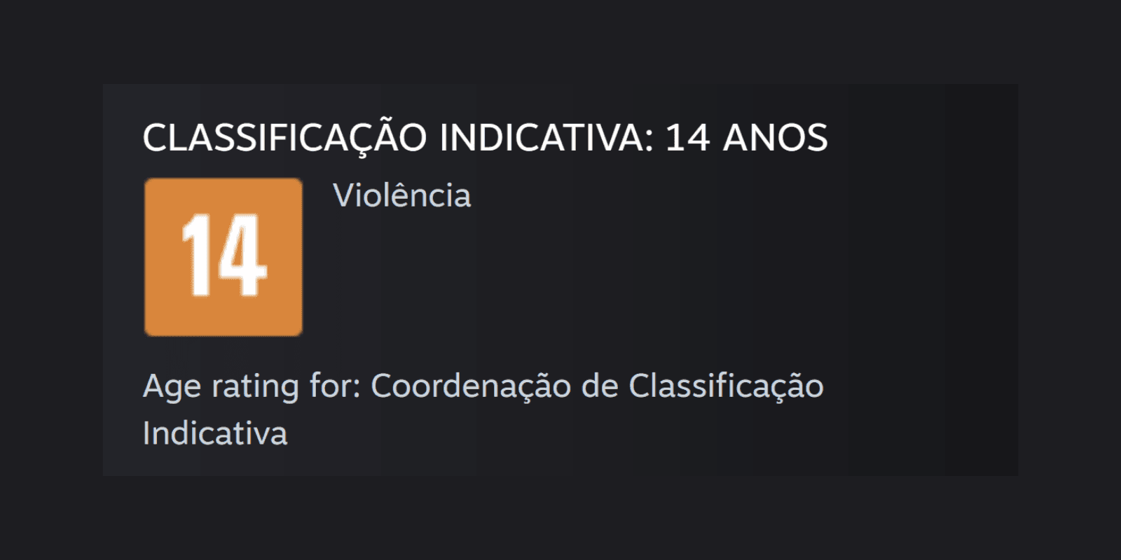 Brazil Rating — 14 Anos (Violência)